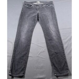 Eileen Fisher Womens Slim Jeans Faded Black Denim Size 12